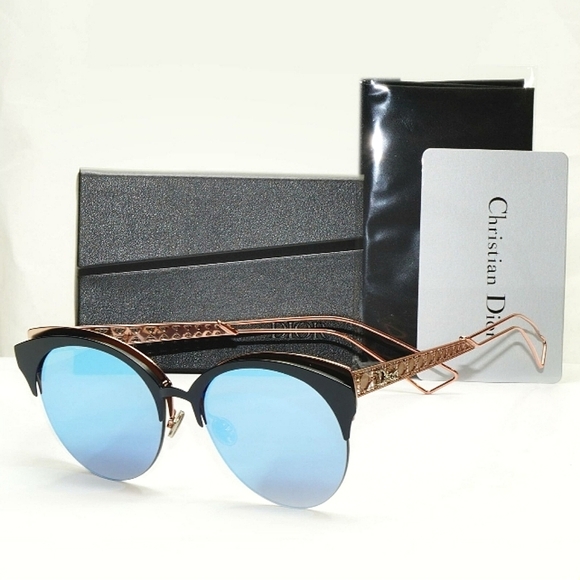 DIOR "DIORAMA CLUB" FBX/A4 55MM MATTE BLUE & PINK DESIGNER WOMEN'S SUNGLASSES - Picture 3 of 8